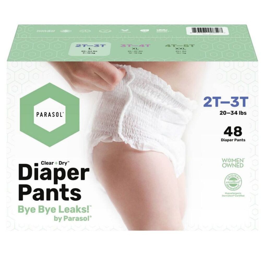 Parasol -  Clear+Dry Natural Disposable Diaper Pants  White